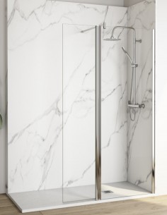 Mampara ducha abierta modelo VENICE fija y hoja abatible de Bathplus
