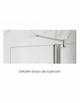 Mampara ducha abierta modelo VENICE fija y hoja abatible de Bathplus detalle sujeción
