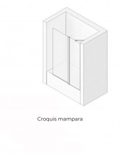 Mampara bañera perfil cromo modelo QATAR abatible de Bathplus 2