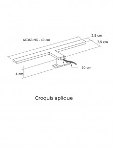 Aplique negro LED 40 cm - AC-363 NG de PyP 2