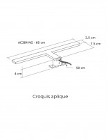 Croquis de Aplique negro LED 60 cm - AC-364 NG de PyP