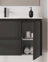Conjunto mueble de baño de Royo Sansa suspendido 2 cajones + 1 puerta detalle