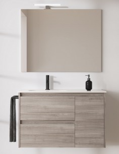 Conjunto mueble de baño de Royo Sansa suspendido 2 cajones + 1 puerta modelo Gris arenado