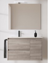 Conjunto mueble de baño de Royo Sansa suspendido 2 cajones + 1 puerta modelo Gris arenado