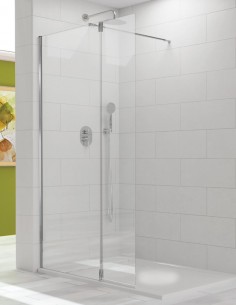 Mampara ducha frontal fijo + abatible color Plata TUTTI de Kassandra