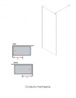 Mampara de ducha fija serie FRESH Kassandra perfil Cromo croquis