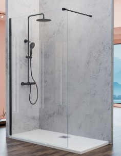 Panel fijo ducha negra modelo FRESH de Kassandra