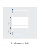 Mampara cristal fijo + abatible decorado clio