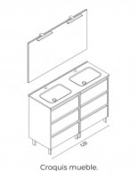 Mueble Royo Sansa con patas croquis