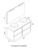 Mueble de baño Royo Sansa 4 cajones croquis