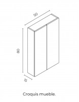 Armario de baño Royo 2 puertas croquis