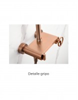 Columna ducha oro rosa Imex modelo OLIMPO detalle grifo