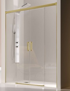 Mampara dorada dos puertas + dos fijos modelo Glasé de Kassandra