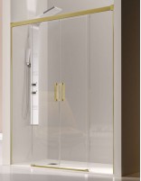 Mampara dorada dos puertas + dos fijos modelo Glasé de Kassandra