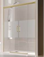 Mampara dorada dos puertas + dos fijos decorado bora