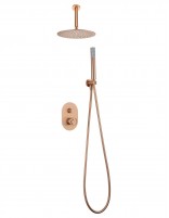 Ducha empotrada a techo oro rosa modelo VESUBIO de Imex