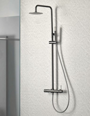 Columna ducha  black gun metal modelo LINE de IMEX ambiente