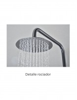 Columna ducha  black gun metal modelo LINE de IMEX detalle rociador