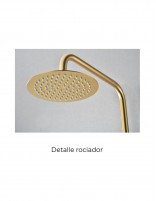 Columna ducha oro cepillado modelo LINE de IMEX detalle rociador