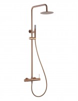 Columna ducha oro rosa cepillado modelo LINE de IMEX