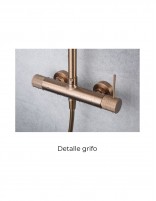 Columna ducha oro rosa cepillado modelo LINE de IMEX detalle grifo