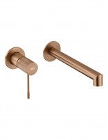 Grifería de lavabo empotrado oro rosa cepillado modelo LINE de IMEX