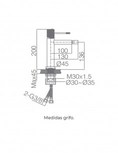 Grifo para bide oro rosa cepillado modelo LINE de IMEX 2