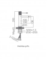 Grifo bidet oro - cepillado croquis