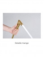 Ducha higiénica oro cepillado para bidé modelo Line de Imex detalle mango