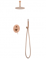 Ducha oro rosa cepillado empotrada a techo modelo TOP de Imex