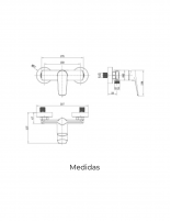 Grifería de ducha cromo modelo BÉLGICA de Imex medidas