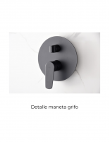 Conjunto de ducha empotrada negro mate modelo BÉLGICA de Imex detalle maneta