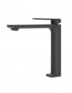 Grifería de lavabo extra alto negro mate modelo FIYI de Imex