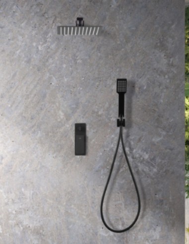 Grifería empotrada de ducha negro mate modelo FIYI de Imex ambiente