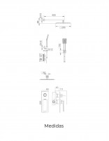Grifería empotrada de ducha negro mate modelo FIYI de Imex medidas