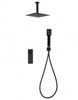 Ducha a techo empotrado negro mate modelo NADI de Imex