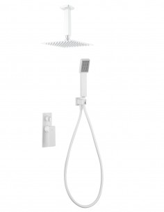 Conjunto ducha empotrado blanco mate a techo modelo NADI de Imex