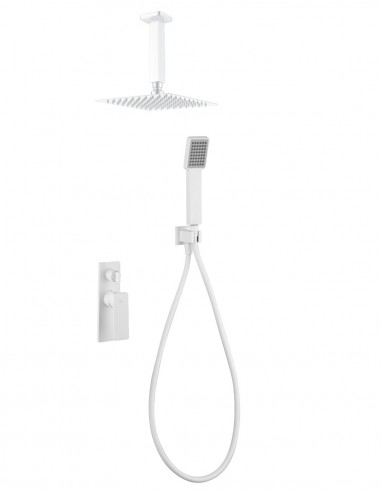 Conjunto ducha empotrado blanco mate a techo modelo NADI de Imex