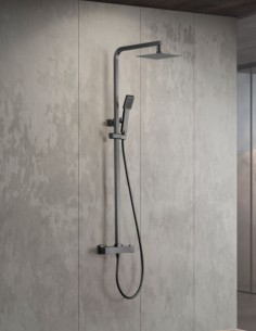 Barra de ducha black gun metal termostática  modelo VIGO de Imex ambiente