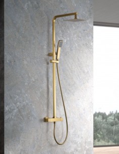 Barra termostática ducha oro cepillado modelo VIGO de Imex ambiente