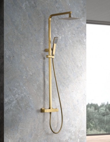 Barra termostática ducha oro cepillado modelo VIGO de Imex ambiente