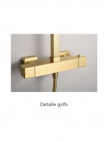 Barra termostática ducha oro cepillado modelo VIGO de Imex detalle grifo