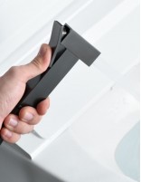 Ducha higiénica negro o black gun metal modelo IRLANDA de Imex detalle mango