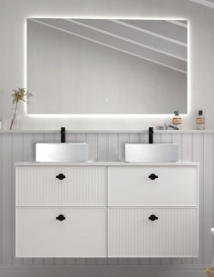 Mueble de Avila Dos modelo Blanca de 4 cajones sobre encimera