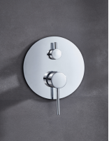 Ducha cromo empotrada techo modelo TIVOLI de IMEX detalle maneta