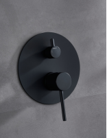 Ducha empotrada techo negro mate modelo TIVOLI de IMEX detalle maneta