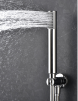 Columna de ducha empotrada termostática a techo cromo modelo TIVOLI de Imex detalle mango
