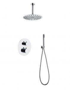 Ducha empotrada termostática a techo cromo - níquel 2