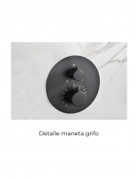 Ducha empotrada a techo negro termostática modelo TIVOLI detalle maneta