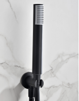 Ducha empotrada a techo negro termostática modelo TIVOLI detalle mango